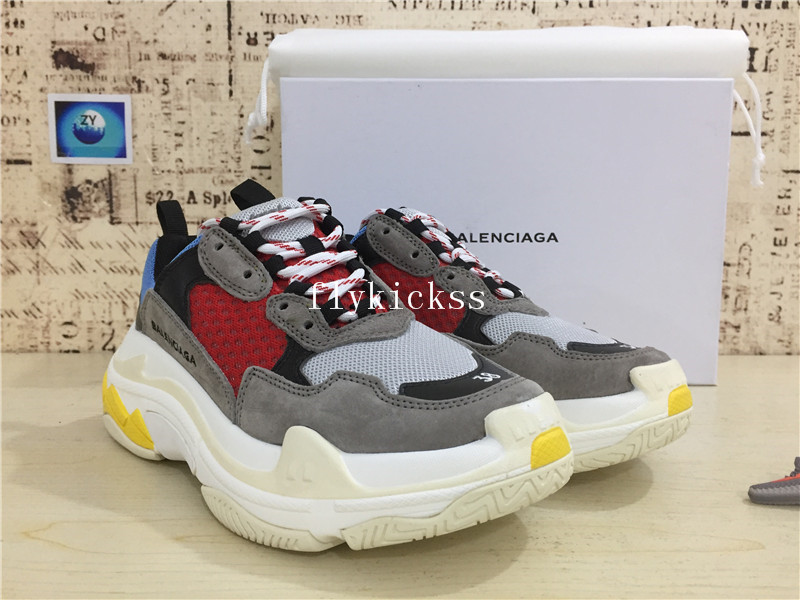 Balenciaga 2017 Fall Winter Triple-S Grey Blue Red